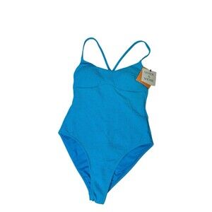 Shade & Shore One Piece Swimsuit Light Blue XS (0 - 2) Convertible Straps READ